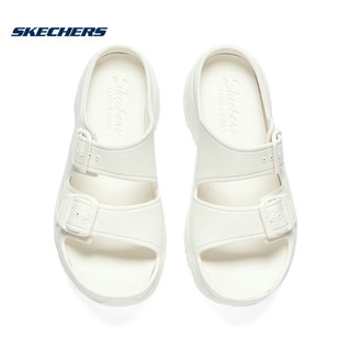 斯凯奇（Skechers）夏季女子厚底休闲运动拖鞋 111246-WHT 白色 35