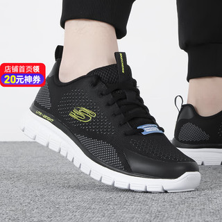 斯凯奇（Skechers）男鞋 23夏季新款运动鞋时尚一脚穿轻便透气缓震跑步鞋耐磨休闲鞋 颜色鞋一脚穿-BKLM-缓震 39.5/7