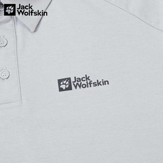 Jack Wolfskin狼爪t恤男23春夏新品户外运动训练polo衫透气吸湿快干休闲短袖 5823331-6046/幻影灰 3XL 185/112A