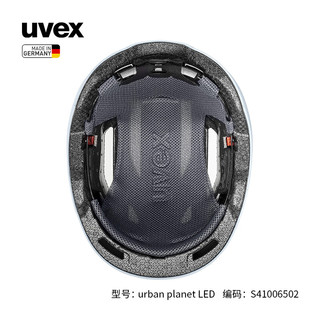 UVEX urban planet骑行头盔 德国优维斯男女城市自行车时尚安全头盔 S41006502/哑光云朵白/带LED 54-58cm
