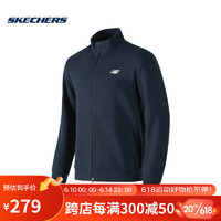 Skechers斯凯奇夏季男子运动立领外套简约休闲长袖上衣 P223M080-002Z 藏青色 XL