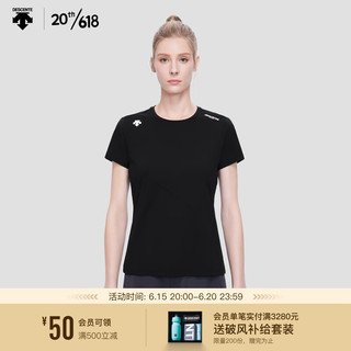 DESCENTE迪桑特 WOMENS TRAINING系列 女子 短袖针织衫D3232TTS34 BK-黑色 XL