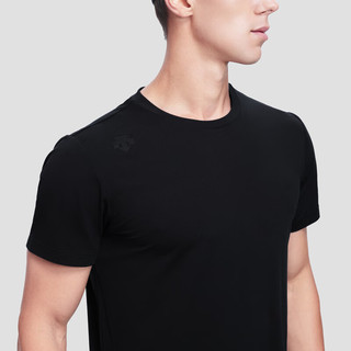 DESCENTE迪桑特 TRAINING系列 男女同款 短袖针织衫 D3293TTS90C BK-黑色 XL(180/100A)
