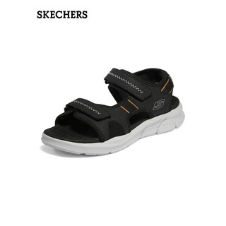 斯凯奇（Skechers）2023春夏新款男鞋户外沙滩鞋透气软底魔术贴凉鞋237286 黑色/BLK 41