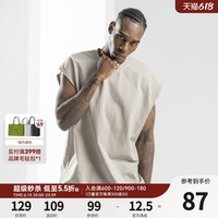 BODYDREAM纯棉百搭无袖T恤男士夏季坎肩美式休闲跑步运动篮球背心 卡其色 3XL 210斤-240斤