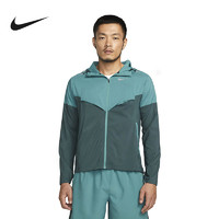 Nike耐克便携夹克男装拼接上衣运动透气连帽跑步外套CZ9071-379