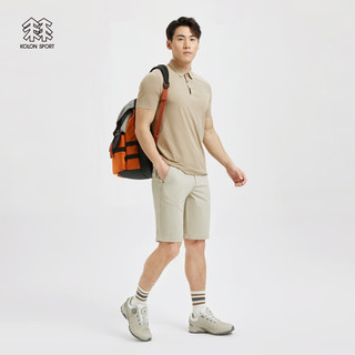 KOLON SPORT/可隆速干POLO衫 SECO系列 男子户外吸湿抗菌上衣短袖T恤 LHPT3MT563-KH 卡其 190/3XL