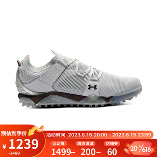 安德玛（UNDERARMOUR）春夏HOVR Tour男子运动高尔夫鞋3025744 灰色102 44.5