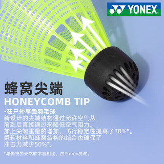 YONEX尤尼克斯羽毛球塑料yy尼龙球耐打用训练球室外防风M2000 6只装M250(白色中速)耐打实惠
