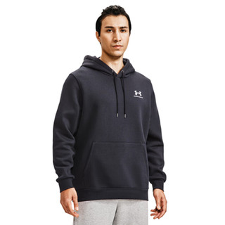 安德玛 UNDERARMOUR）春夏Essential男子抓绒连帽训练运动卫衣1373880 黑色001 S