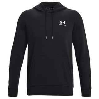 安德玛 UNDERARMOUR）春夏Essential男子抓绒连帽训练运动卫衣1373880 黑色001 S