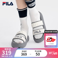 斐乐（FILA）官方DONUT女鞋拖鞋2023夏季新款凉拖厚底增高休闲甜甜圈 奶白/灰羽毛-GG 40