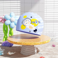 佑游儿童游泳帽不勒头防水泳帽女童可爱硅胶游泳帽 71360 紫色兔子