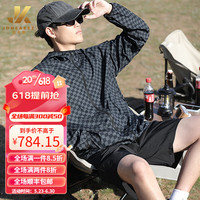 简卡姿（JONCARZZ）户外防晒衣男超薄防晒服男防紫外线防水宽松大码男士连帽钓鱼外套 黑色 XL