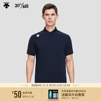 DESCENTE迪桑特 TRAINING系列 男子 短袖POLO衫 D3291TPS50 NV-藏青色 3XL(190/108B)