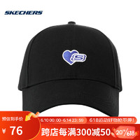 Skechers斯凯奇2023夏季新款情侣款棒球帽时尚经典百搭帽子 L422U169-0018 碳黑