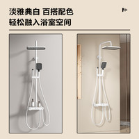箭牌 ARROW白色恒温淋浴花洒套装家用枪灰色浴室增压淋雨花洒钢琴键