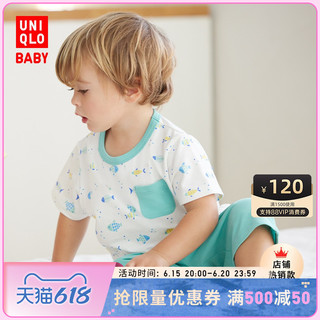 UNIQLO 优衣库 婴儿/幼儿/宝宝 睡衣(短袖家居服套装快干空调服) 455621