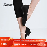 三沙（sansha）舞蹈教师鞋 芭蕾舞民族肚皮舞练功鞋性格舞考级鞋 黑色 36