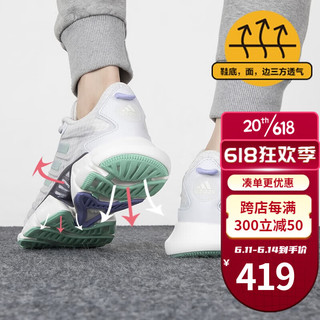 阿迪达斯 （adidas）男鞋清风鞋夏天款CLIMACOOL鞋底透气孔 耐磨网面休闲鞋跑步运动鞋 灰/浅蓝/透气网面/晒图退10 尺码 41