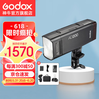 Godox 神牛 AD-200口袋摄影灯外拍灯 佳能尼康索尼通用锂电高速TTL机顶灯