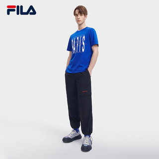 斐乐（FILA）官方男子梭织长裤2023夏季新款简约时尚两穿休闲裤男裤 传奇蓝-NV 170/80A/M