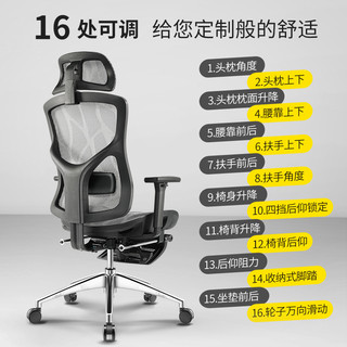 支家1606人体工学椅电脑椅办公椅舒适久坐老板椅靠背座椅椅子护腰
