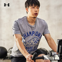 安德玛 UNDERARMOUR）春夏Project Rock强森男子训练运动短袖T恤1376897 灰色035 L