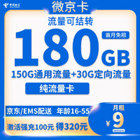 中国电信 暖风卡 2年19元月租（180G全国流量+不限速）