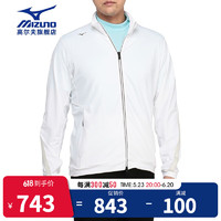 美津浓（MIZUNO）高尔夫服装 男士23新款轻薄遮阳外套 golf户外运动夹克 轻薄透气  E2MCA001-01 白色 M