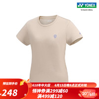 YONEX/尤尼克斯 16670CR/16673CR 2023SS 自然环保系列情侣款运动T恤yy 沙滩米黄色（女款） S