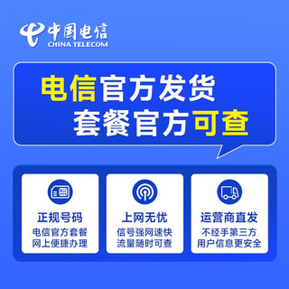 中国电信手机卡流量卡不限速纯上网卡5g百香卡木棉卡白杨卡宇飞卡灯笼卡 宇飞卡29元月租105G+100分钟通话