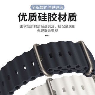 Damon Light 适用于Apple watch系列Ultra苹果手表海洋硅胶表带运动防水 海洋硅胶表带 42/44/45/49MM 表盘通用