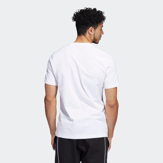 adidas 阿迪达斯 官方男装纯棉舒适篮球运动上衣圆领短袖T恤HC690 白 A/2XL