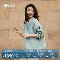 AIGLE艾高2023年春季新品女士UPF40+防紫外线防泼水轻量夹克防晒衣外套 灰薄荷色 AH193 42(175/96A)