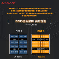 Asgard 阿斯加特 32GB(16Gx2)套装 DDR5 7200 台式机内存条 金伦加&TUF; 海力士A-die