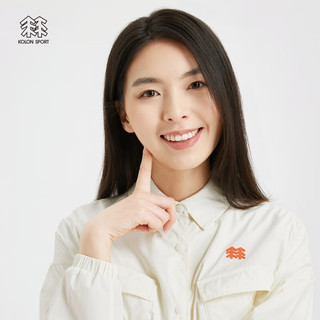 KOLON SPORT/可隆防晒衣 露营系列 女子户外运动防泼水夹克衬衫 LKJK3MT576-CR 米白 165/M