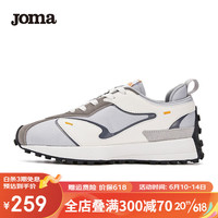 JOMA荷马212休闲运动鞋男女情侣款经典复古跑步鞋拼接耐磨老爹鞋 电子灰/亚麻白(男) 39