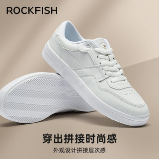 Rockfish板鞋男款2023新款鞋子男白色休闲男鞋厚底休闲鞋夏季透气