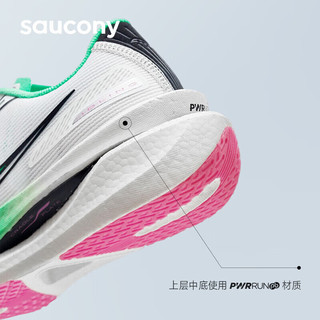 Saucony索康尼巡航男女缓震跑鞋训练跑步鞋情侣运动鞋IDLING白粉绿42.5