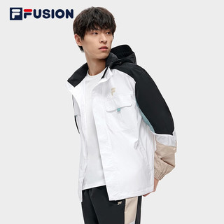 斐乐（FILA）FUSION潮牌男子梭织外套2023夏季新款宽松运动休闲上衣 标准白-WT 165/88A/S