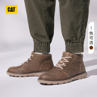 CAT卡特男鞋2023春夏新款户外休闲舒适出行经典牛皮工装靴时尚低靴 浅褐 42
