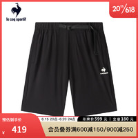 乐卡克法国公鸡男士23年春夏新款休闲舒适透气运动短裤CB-3701231 黑色 XL