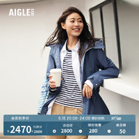 AIGLE艾高2023年春季新品AAS23WOUT029女MTD防风防雨透汽户外夹克 沼泽蓝 AK931 42(175/96A)