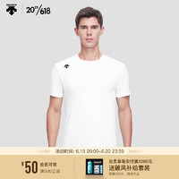 DESCENTE迪桑特 TRAINING系列 男女同款 短袖针织衫 D3293TTS90C WT-白色 2XL(185/104A)