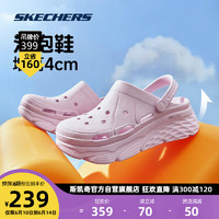 斯凯奇泡泡鞋丨Skechers夏季凉鞋厚底洞洞鞋运动拖鞋女增高防滑缓震户外