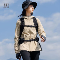 KOLON SPORT/可隆软壳夹克 女子户外防风运动防泼水轻量休闲外套 LKJK3MN130-BE 米黄 155/XS