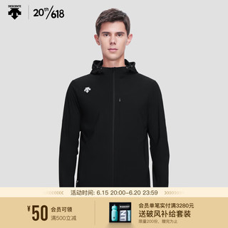 DESCENTE迪桑特 RUNNING系列 男子 针织运动上衣 D3291RFT43C BK-黑色 M(170/92A)