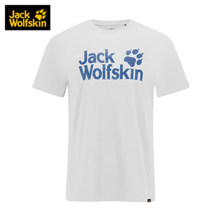 Jack Wolfskin狼爪t恤男春夏吸湿速干短袖运动休闲时尚棉上衣5822171 本白色4XL