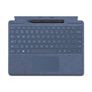 微软 Surface Pro 宝石蓝特制版专业键盘盖+超薄触控笔2 适用Pro 9/Pro 8 Alcantara材质 磁性吸附接口